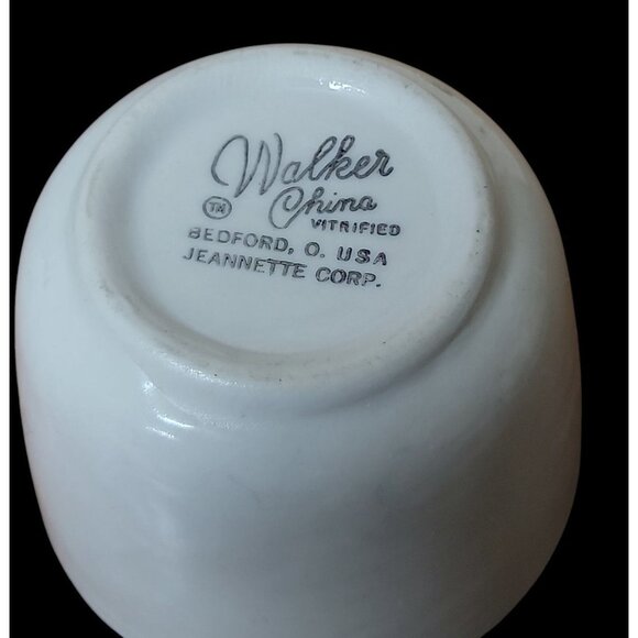 Walker China Coffee Cup Vitrified Jeannette Corp Restaurant Ware Vtg Blue Rim - Picture 3 of 13